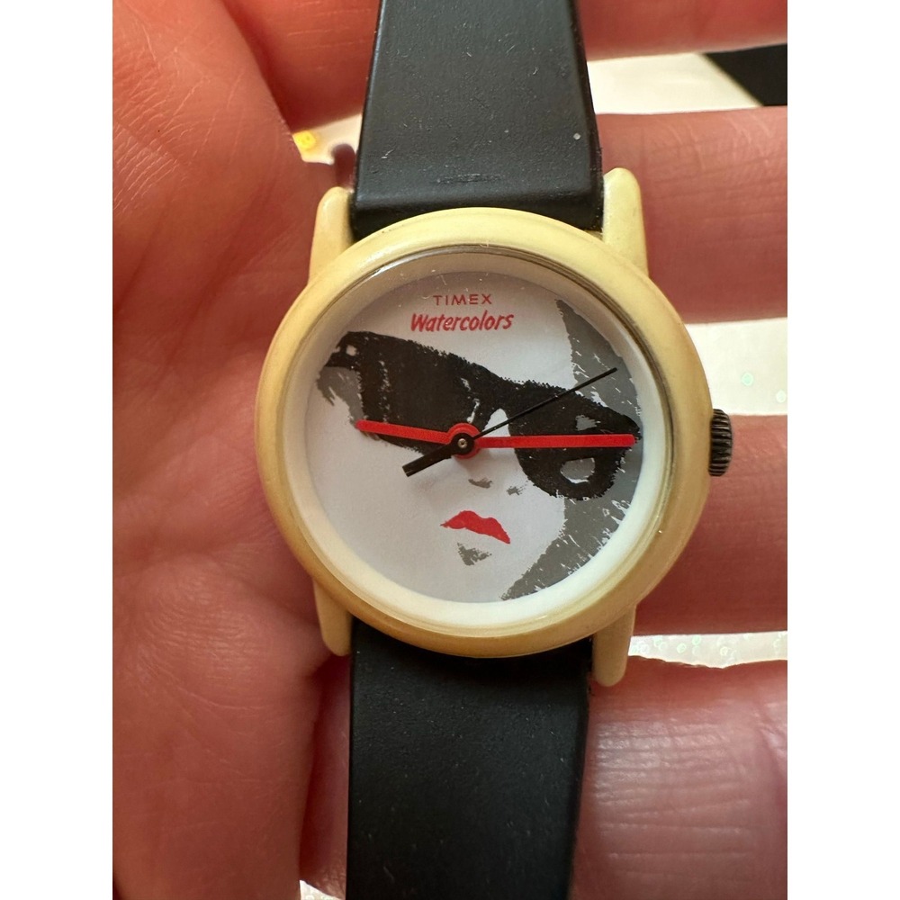 Timex Watercolors Art Watch - Vintage 80s 90s - Abstract Face